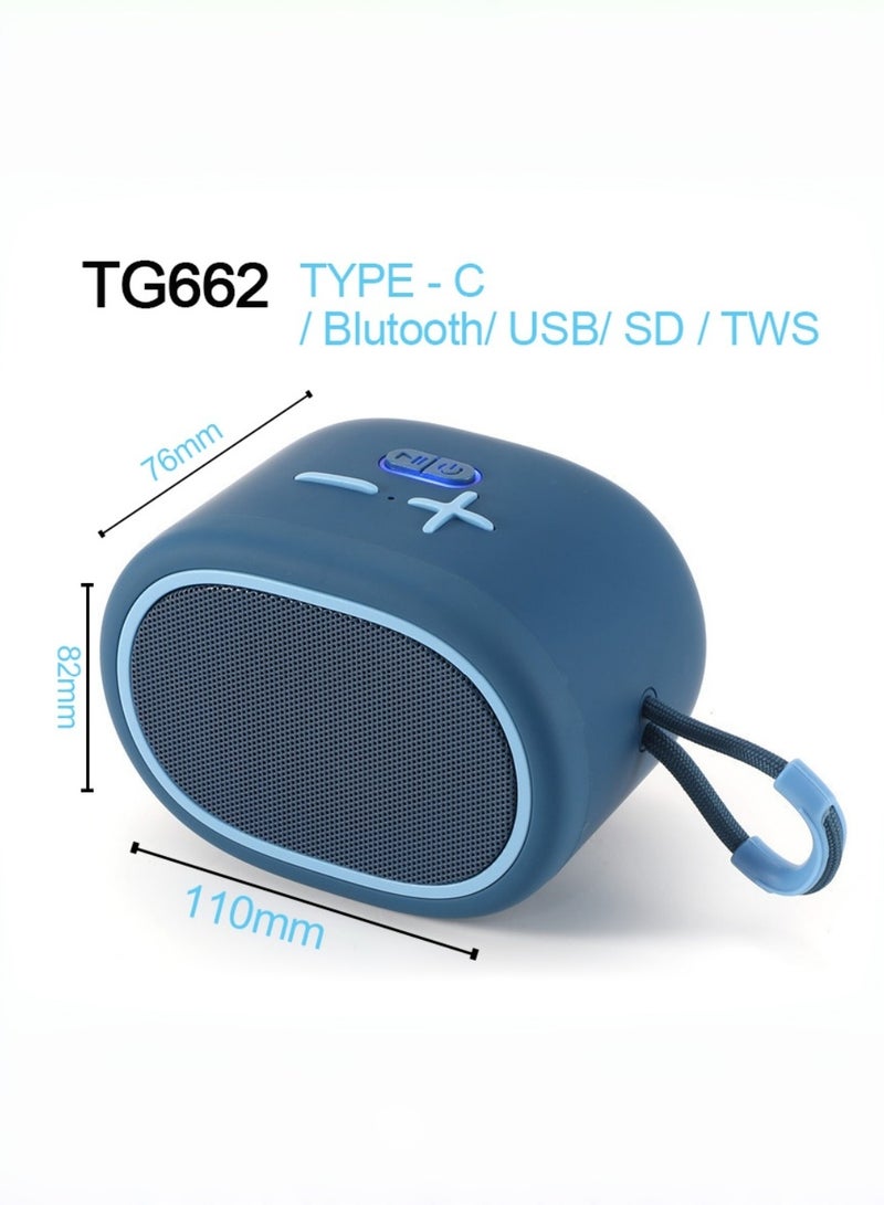 Premium Mini Portable TWS Bluetooth 5.0 Speaker – Wireless Stereo Bass Sound, HD Music Player, Compact Loudspeaker (Blue) - Image 1