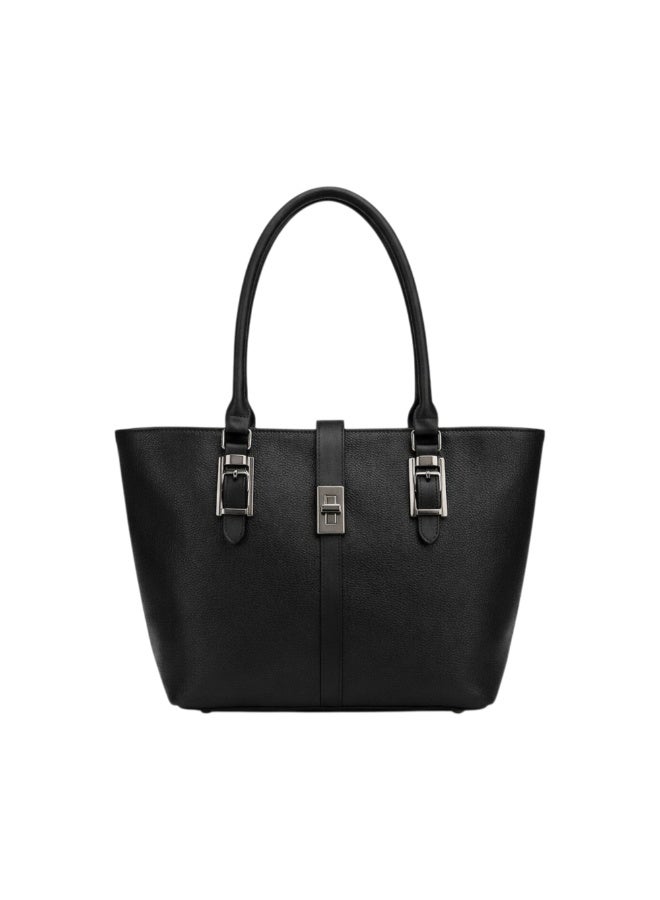 KANAZ Women's Tote Bag, Faux Leather, Large Capacity, Modern Style with Metal Lock - Image 1