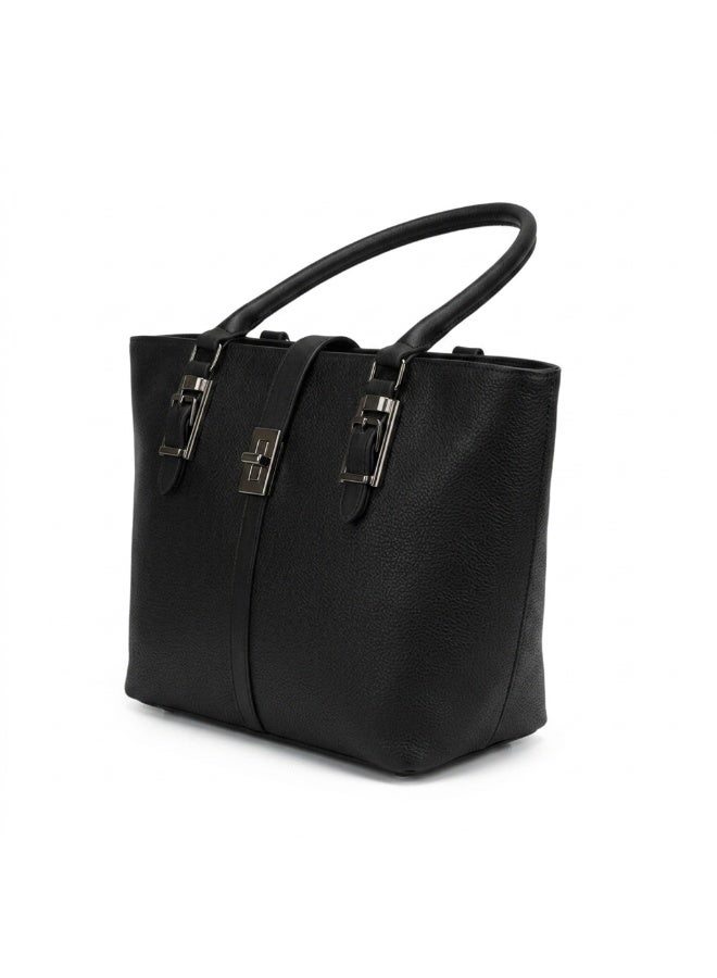 KANAZ Women's Tote Bag, Faux Leather, Large Capacity, Modern Style with Metal Lock - Image 3