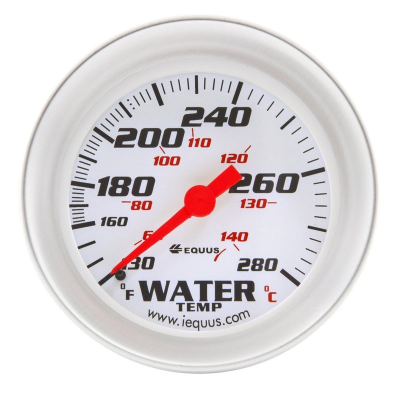 Equus 8442 2-5/8" Mechanical Water Temperature Gauge, White with Aluminum Bezel - Image 4
