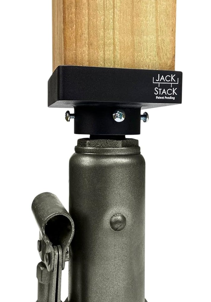 JACK STACK Bottle Jack to Post Adaptor - Center 4x4 Post with 1/4" Steel for Post Protection, Black - Image 1