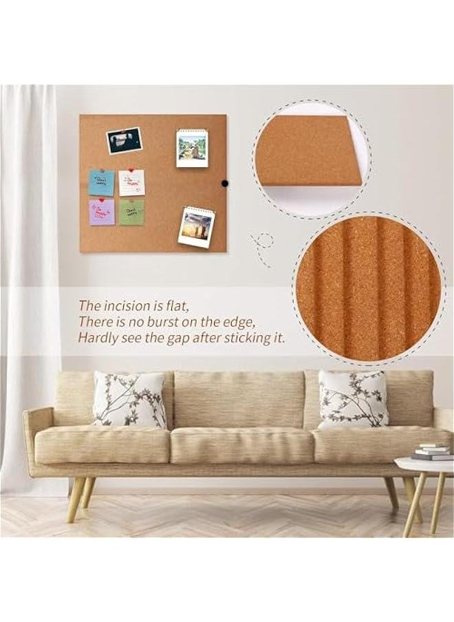 HOOKOR 8 pack Cork Bulletin Board,Thick Cork Board Tiles Frameless Cork Tiles, Self-Adhesive Corkboards Wall Decor Bonus Pushpins for Office, School and Home  - Image 3