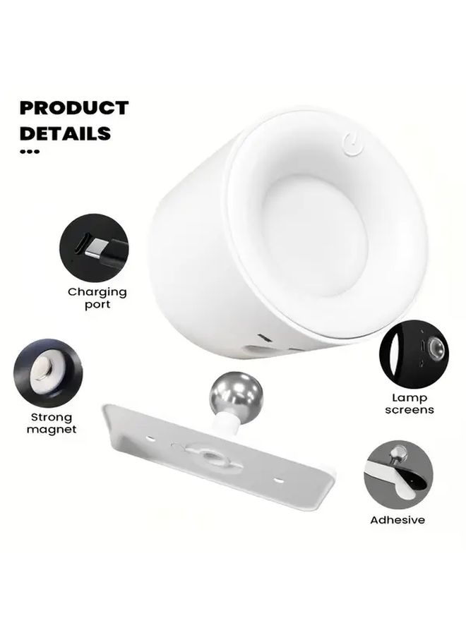 Black Double Sided LED Wall Lamp 360 Rotation Touch Remote Home Light - Image 4