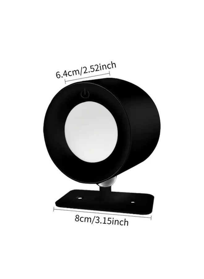 Black Double Sided LED Wall Lamp 360 Rotation Touch Remote Home Light - Image 5