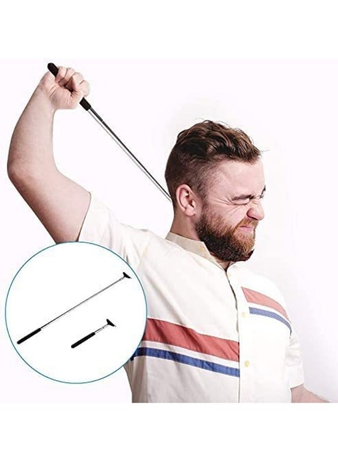 حزمة تحتوي على 3 أنواع مختلفة من مساعدات الحكة المعدنية المحمولة المتمددة بأعمدة مطاطية لليدين، أدوات تدليك الظهر الممتدة، هدايا تناسب الرجال والنساء والأطفال والبالغين. - Image 3