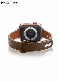 Motim Slim Leather Apple Watch Band, 38mm/40mm/41mm, Genuine Leather Wristband, Thin Replacement Strap for iWatch Ultra 2 SE Series 10/9/8/7/6/5/4/3/2/1  - Image 2