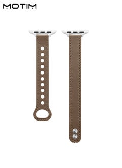 Motim Slim Leather Apple Watch Band, 38mm/40mm/41mm, Genuine Leather Wristband, Thin Replacement Strap for iWatch Ultra 2 SE Series 10/9/8/7/6/5/4/3/2/1  - Image 4