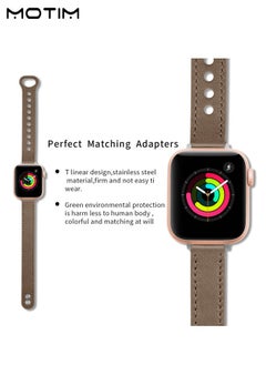 Motim Slim Leather Apple Watch Band, 38mm/40mm/41mm, Genuine Leather Wristband, Thin Replacement Strap for iWatch Ultra 2 SE Series 10/9/8/7/6/5/4/3/2/1  - Image 5