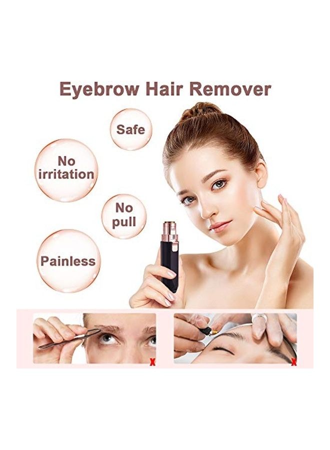 NIBEMINENT 2-In-1 Eyebrow Trimmer And Facial Hair Removal Black/Gold - Image 3