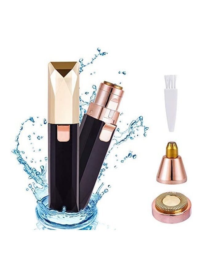 NIBEMINENT 2-In-1 Eyebrow Trimmer And Facial Hair Removal Black/Gold - Image 1