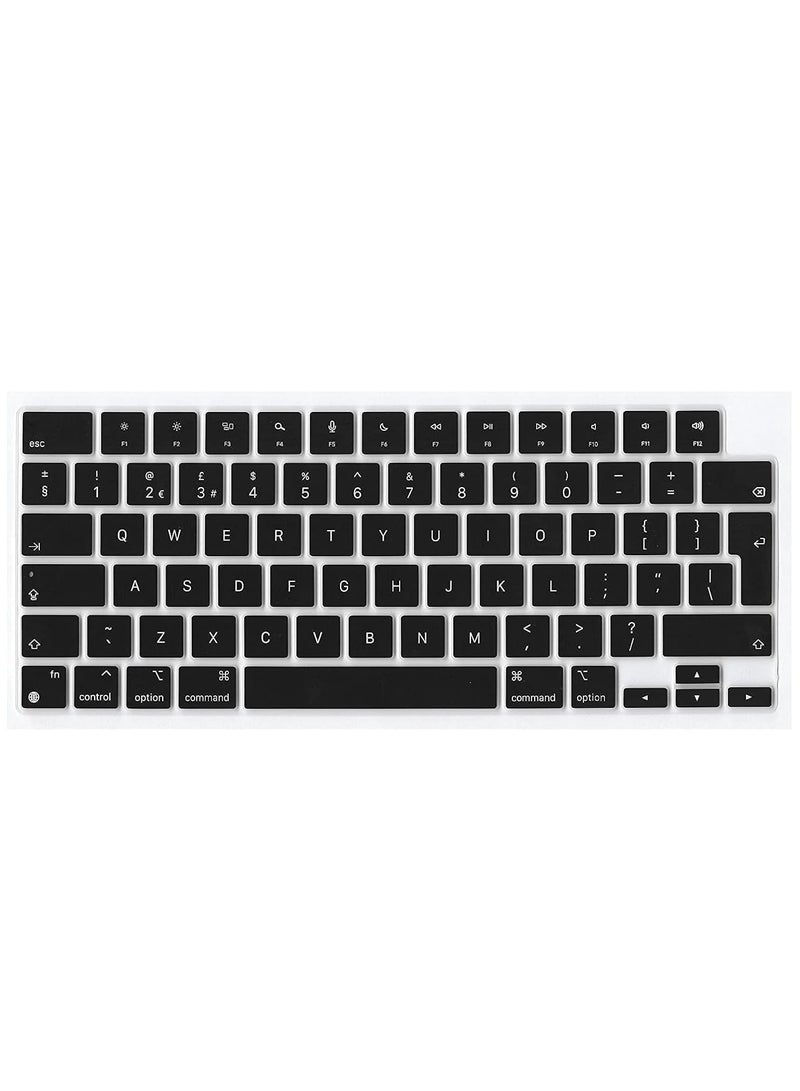 MacBook Pro 14 inch & 16 inch & MacBook Air 13.6 inch Keyboard Cover Skin UK Layout English for 2021-2023 Mac Book M2 M1 Pro/Max Model A2779 A2442 A2780 A2485 A2681 Black - Image 4