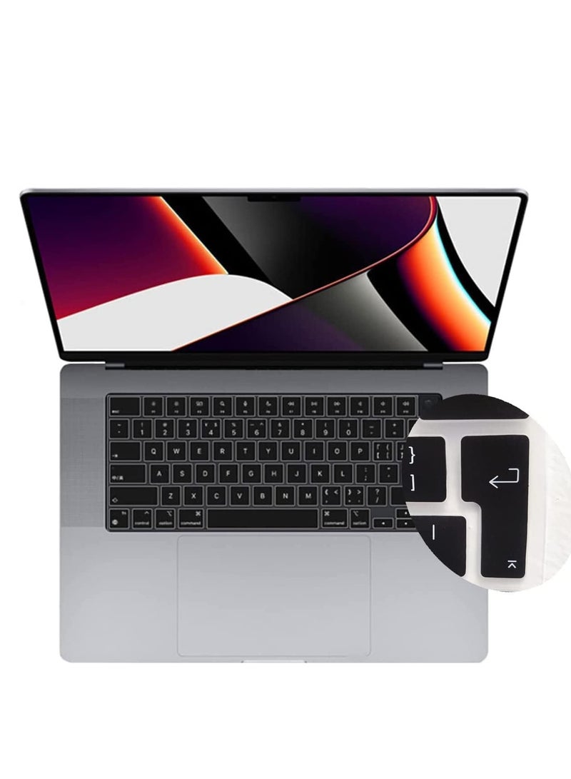 MacBook Pro 14 inch & 16 inch & MacBook Air 13.6 inch Keyboard Cover Skin UK Layout English for 2021-2023 Mac Book M2 M1 Pro/Max Model A2779 A2442 A2780 A2485 A2681 Black - Image 2