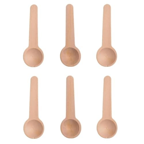 MaruHub 6Pcs Mini Wooden Spoons For Masala Jar Container, Reusable Candy Spoon, Baby Scoops, Environmental Protection, Non-Toxic Multi-Purpose Wooden Condiment Spoons (Round, Small) ,25 Mm - Image 1
