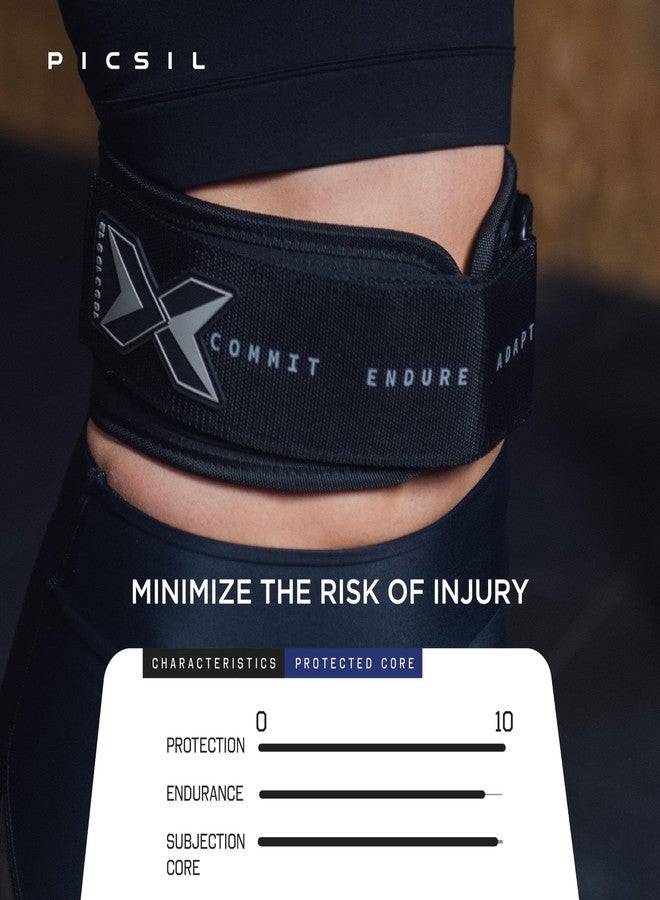 PICSIL Weight Lifting Belt, Lumbar Support, Great for Squats, Clean, Lunges, Deadlift, Thrusters, Customizable Belt with Room for Patches, Comfortable Wais (Blue,XL) - Image 4