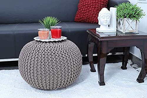 ALCITIC HOME ALCITIC HOME Pouf Puffy for Living Room Sitting Round Ottoman Footrest Seat Bean Filled Stool for Foot Rest Rope Twisted Bean Bag Design Foot Stool for Office Home Decor  - Image 5