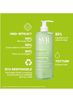 SVR SVR Sebiaclear Face & Body Cleanser With Salicylic Acid For Sensitive Oily To Combination Skin. Soap Free Wash That Eliminates Impurities & Excess Sebum Without Drying The Skin, 13.5 Fl.oz  - Image 4
