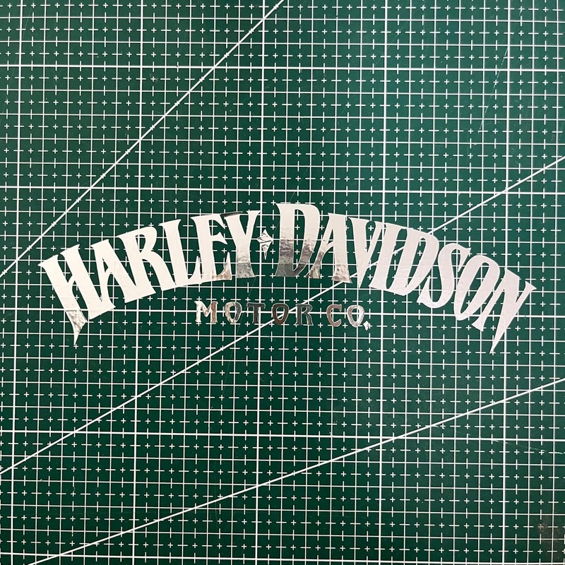 f&b decals Motorcycle Classic Logo Harley Design Vinyl Decal #2 (Right and Left) Piece Moto HD Club 2.5"x8" (Silver) - Image 2
