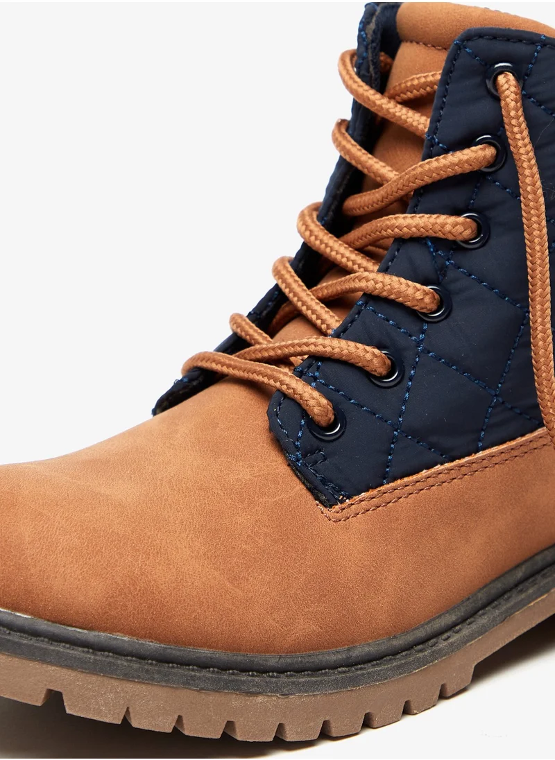 لي كوبر Boys' High Cut Boots with Zip Closure