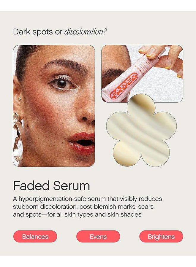 TOPICALS Brightening and Clearing Serum 15ml, Faded Serum for Dark Spots and Discoloration Hyperpigmentation,  Postblemish Marks Scars And Spots, Mini Faded Serum for Uneven Skin Tone - Image 2