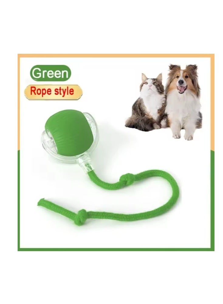 لعبة كرة تفاعلية للقطط والكلاب، كرة ألغاز ذكية داخلية متحركة أوتوماتيكية لتخفيف الملل مع شحن USB، لعبة ممتعة باللون الاخضر - Image 2