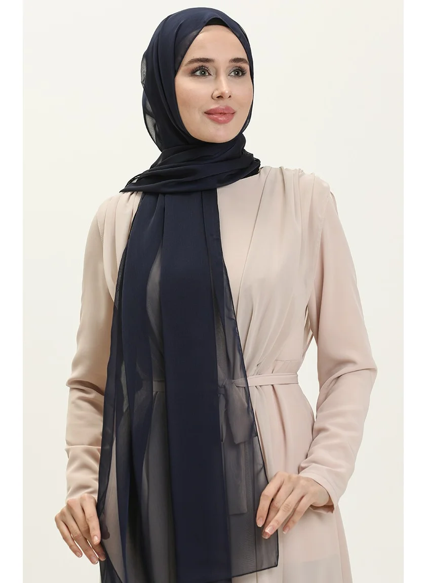 Sefa Merve Aymina Janjan Chiffon Shawl 7586-08 Navy Blue