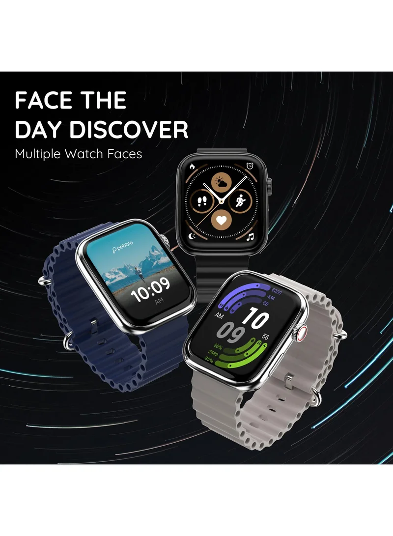Pebble Pebble Zest 1.83" ( 4.64 cm) HD Display, BT Calling, Health Suite, SPO2, Zen Mode, Sleep Monitoring, Multiple Watch Faces, Step Pedometer, Multiple Sports Modes, Alarm & Notification, Sedentary Alert, Smart Calculator