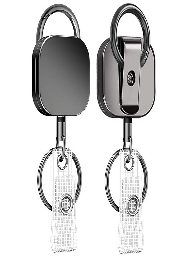 CartHome 2 Pcs Id Card Pulley, Id Card Holder, Black Id Pulley Office Car Suitable Office Work Conferences Security Events Exhibitions Shows Staff Identification - Image 1