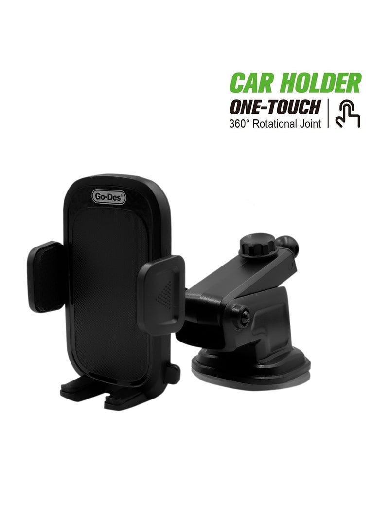 GO-DES Car Mobile Holder Stretchable Suction Cup Cell Phone Holder Office Multi Angle Silicone Grip Go-Des GD-HD647 - Image 1
