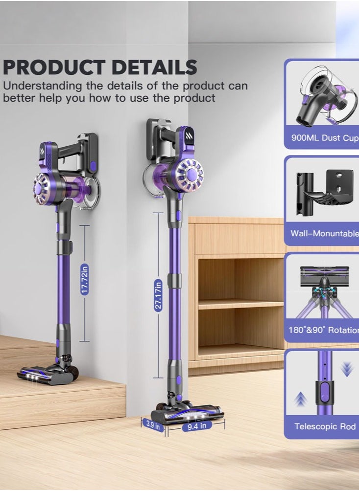 Joshberg Cordless Vacuum Cleaner,Vacuum Cleaners for Home with Super Suction,Stick Vacuum Cleaner Rechargeable Up to 35 Mins Runtime,Lightweight Hardwood Floor Vacuum for Pet Hair,Carpet  - Image 3