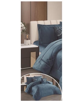 SMART HOME Winter Double Bedspread Quilt Set with Embossed Pattern, Velvet and Fur, Size 240*260cm  - Image 2