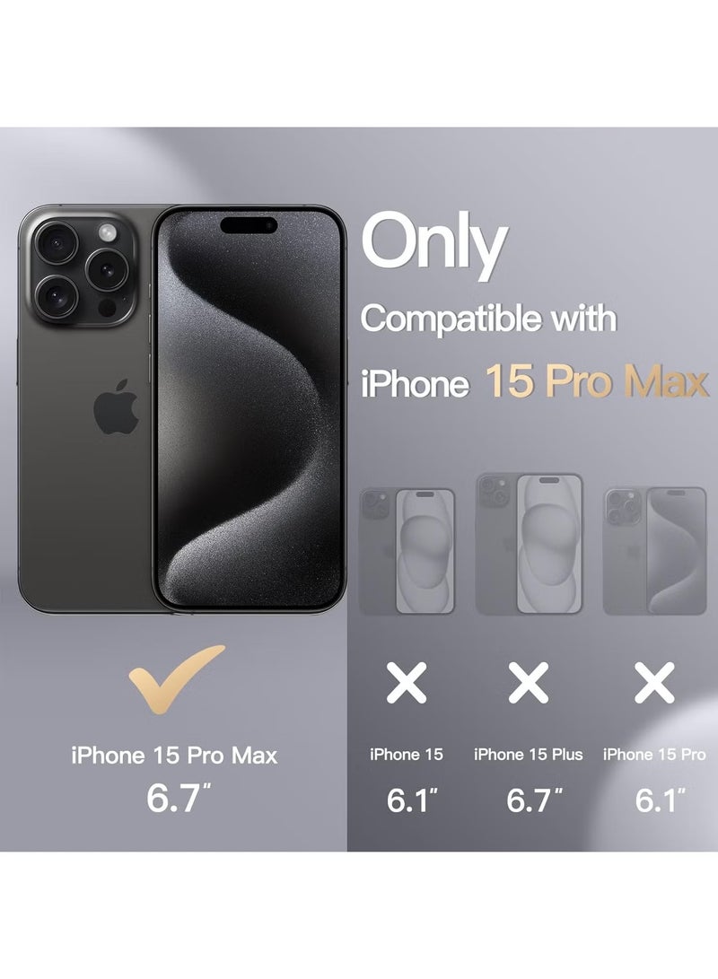 بروماس غطاء حماية لهاتف ايفون 15 برو ماكس، ملمس حريري ناعم، سيليكون لكامل الجسم، بطانة من الألياف الدقيقة، غطاء حماية مضاد للصدمات لهاتف ايفون 15 برو ماكس - أسود - Image 2