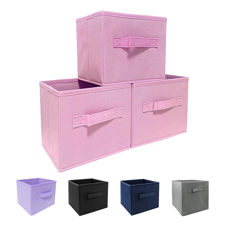 EBIGIC صناديق تخزين Pink Ebigic 3Pack 9.0 "" x7.5 "" x7.5 " - Image 1