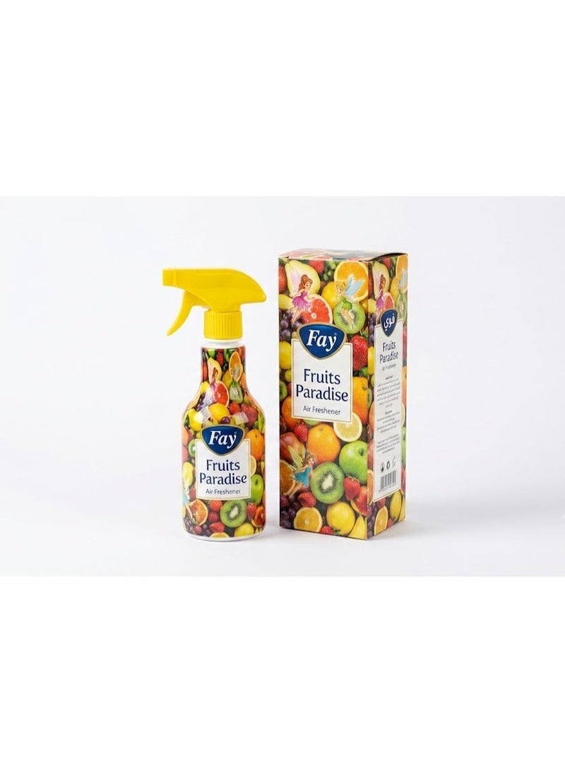 Fay Air Freshener & Malodor Neutralizer Spray 460ml, Fruits Paradise Scent, Odor Eliminator for Home, Office, Car, Bathroom & Pets, Long Lasting Natural Fruity Fragrance Premium Room Freshener - Image 4
