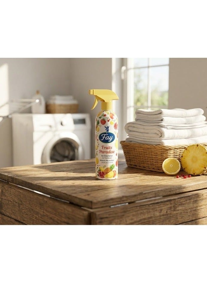 Fay Air Freshener & Malodor Neutralizer Spray 460ml, Fruits Paradise Scent, Odor Eliminator for Home, Office, Car, Bathroom & Pets, Long Lasting Natural Fruity Fragrance Premium Room Freshener - Image 5