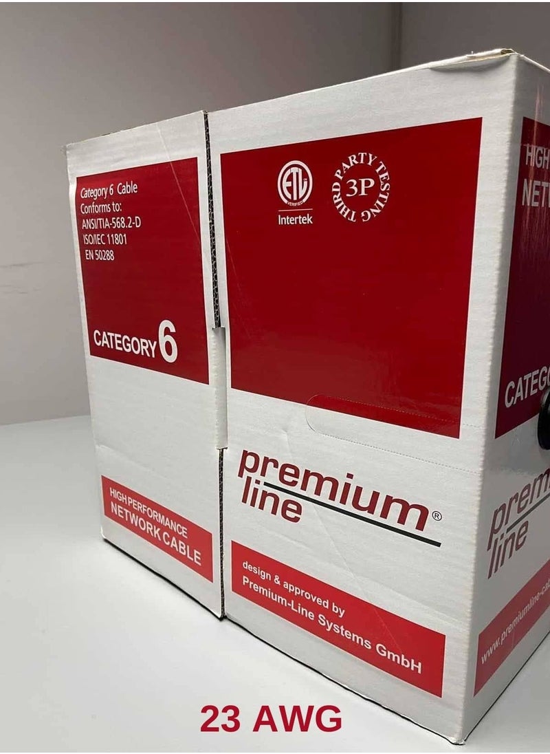 Premium Line - Premium Line Cat 6 U/UTP Installation cable, 23 AWG, 305M Roll, PVC, Grey, 206141115 - Image 1