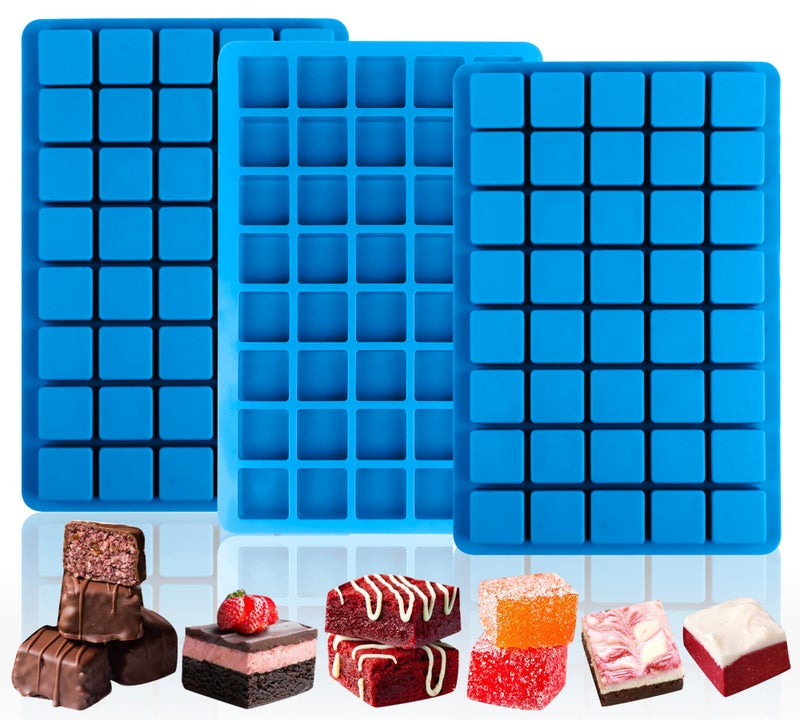 Sidosir 3Pcs Square Caramel Candy Mold Silicone, 40-Cavity Gummy Silicone Molds for Fat Bombs, Chocolate Truffles Mold for Hard Candy, Ice Cube - Image 1