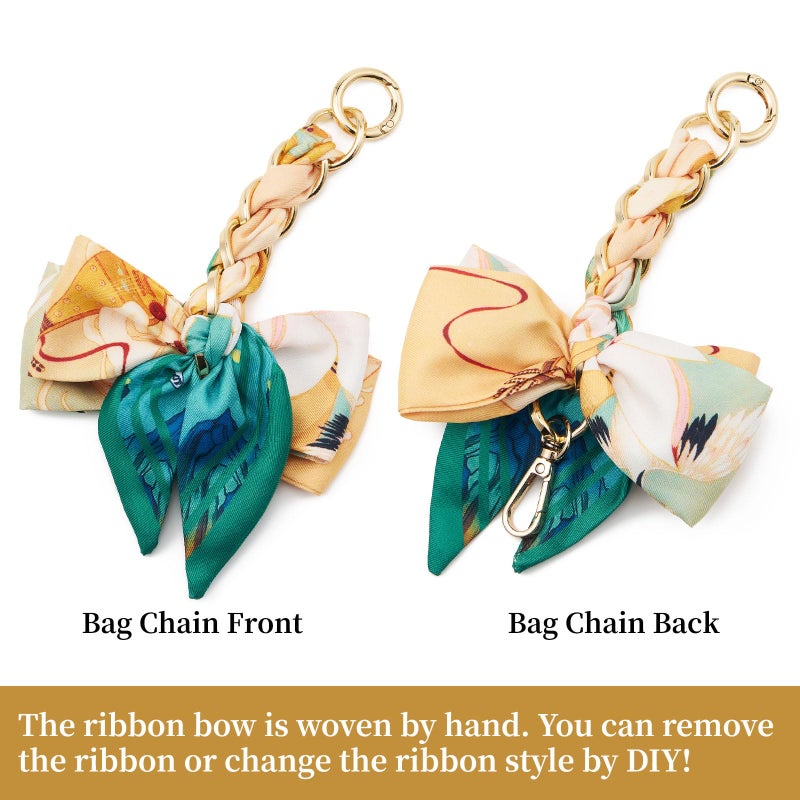 ZOOEASS Bag Extender Chain with Bow Ribbon Purse Chain Extender for Crossbody Bag Charms Women Handbag Decoration Accessories(Mint Green) - Image 3