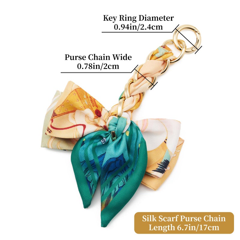 ZOOEASS Bag Extender Chain with Bow Ribbon Purse Chain Extender for Crossbody Bag Charms Women Handbag Decoration Accessories(Mint Green) - Image 2