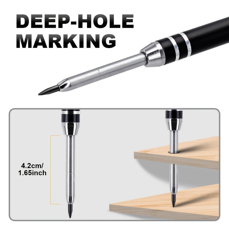 2 Blue Mechanical Carpentry Pencils With 2 8Mm Long Nose Drill Tips And Built In Sharpeners Multifunctional Deep Hole Marking Pens For Construction Woodworking Drawing And Architects - Image 5