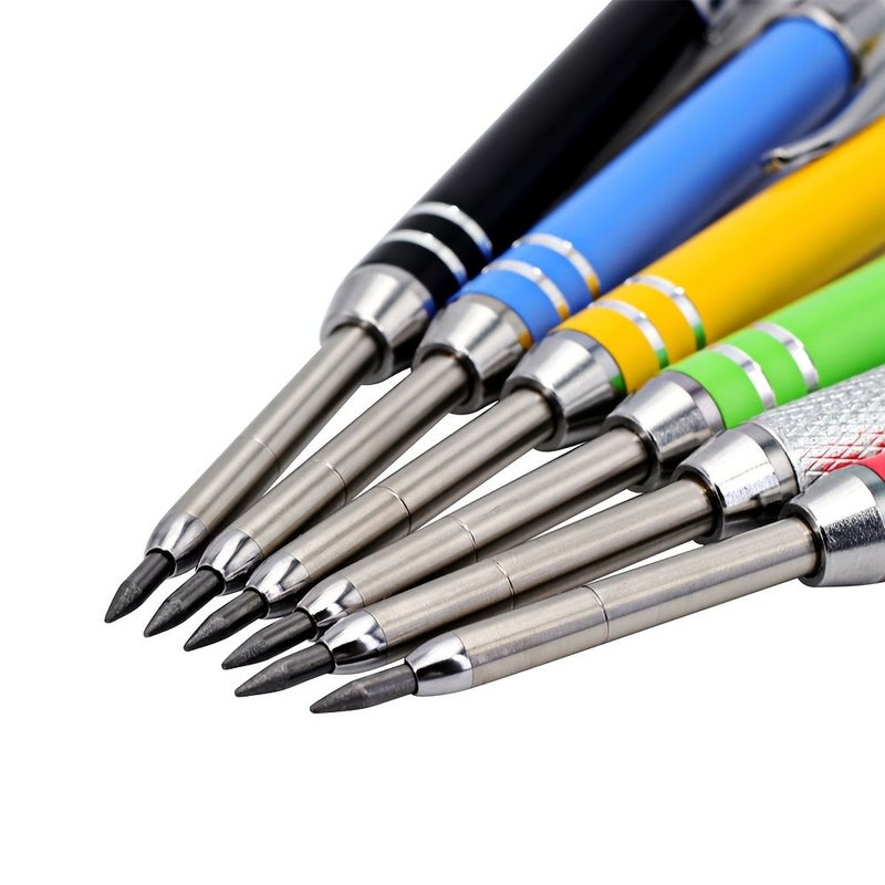 2 Blue Mechanical Carpentry Pencils With 2 8Mm Long Nose Drill Tips And Built In Sharpeners Multifunctional Deep Hole Marking Pens For Construction Woodworking Drawing And Architects - Image 2