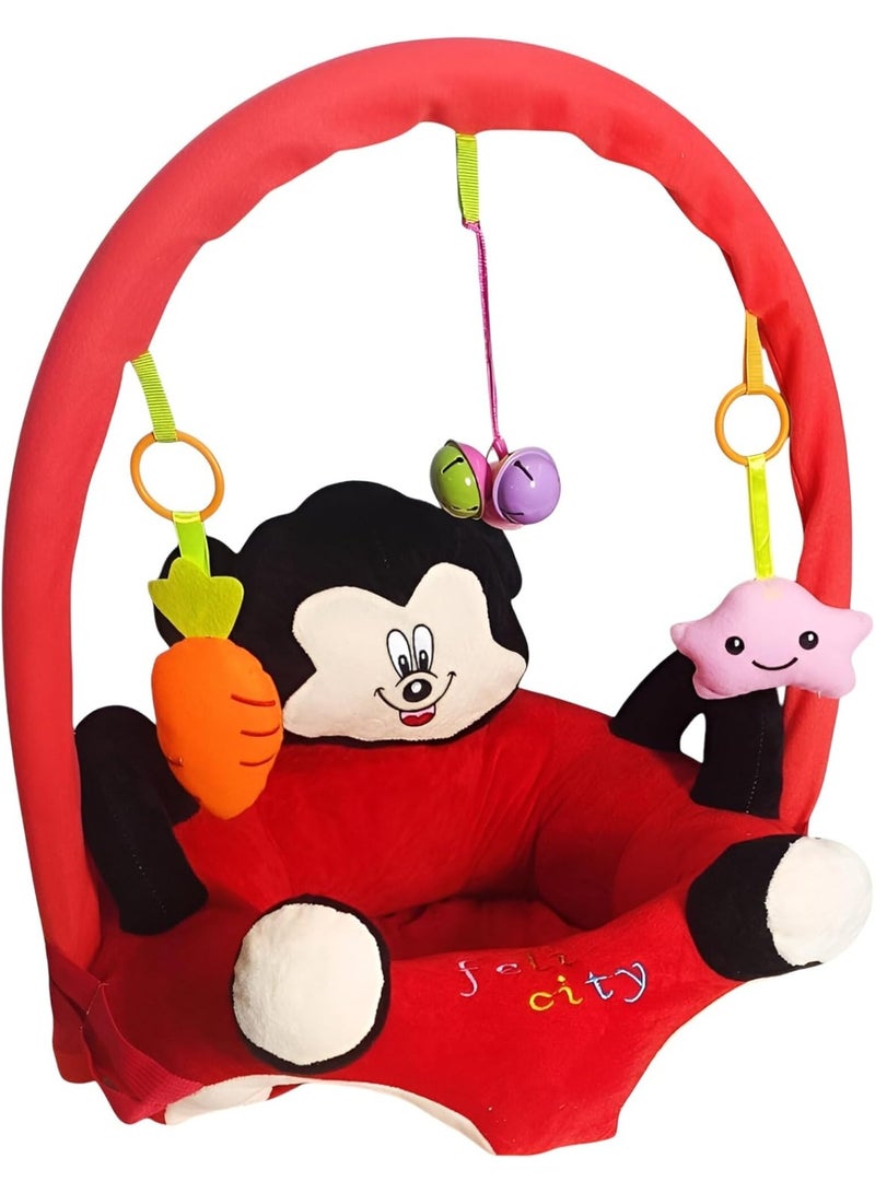 Imported Baby Sitting & Standing Support Toy – Soft Educational Plush with Anklet | Infant Development Stand  - Image 1