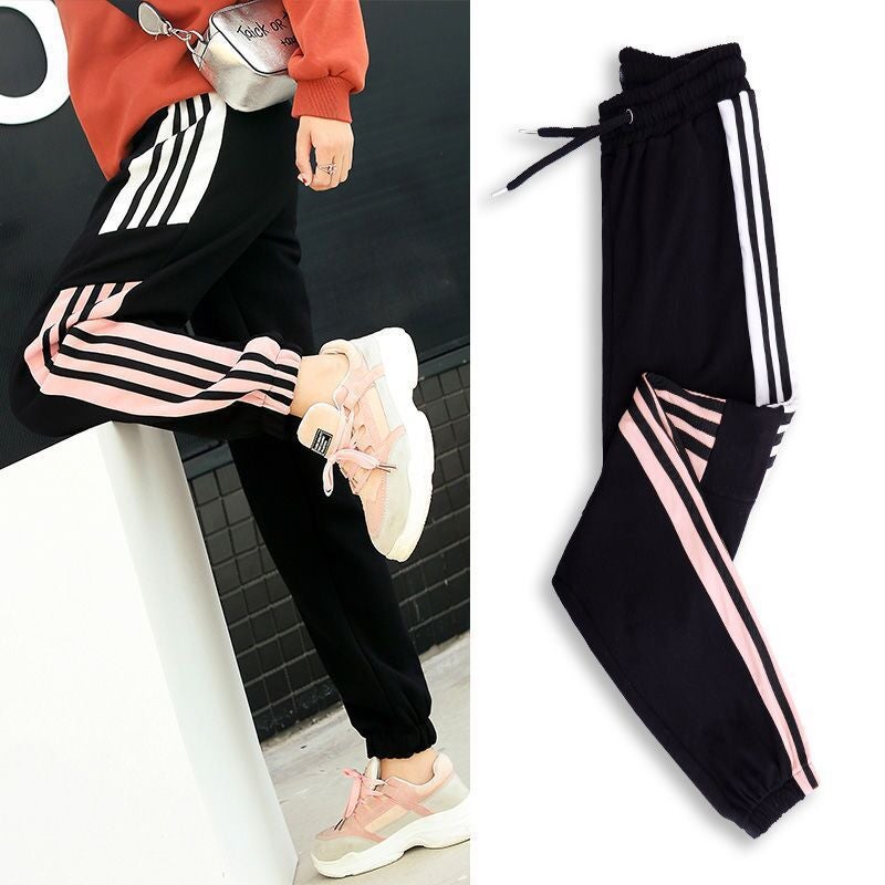 Slim Womens Joggers Harlan Pants Spring Autumn Korean Loose Casual Black