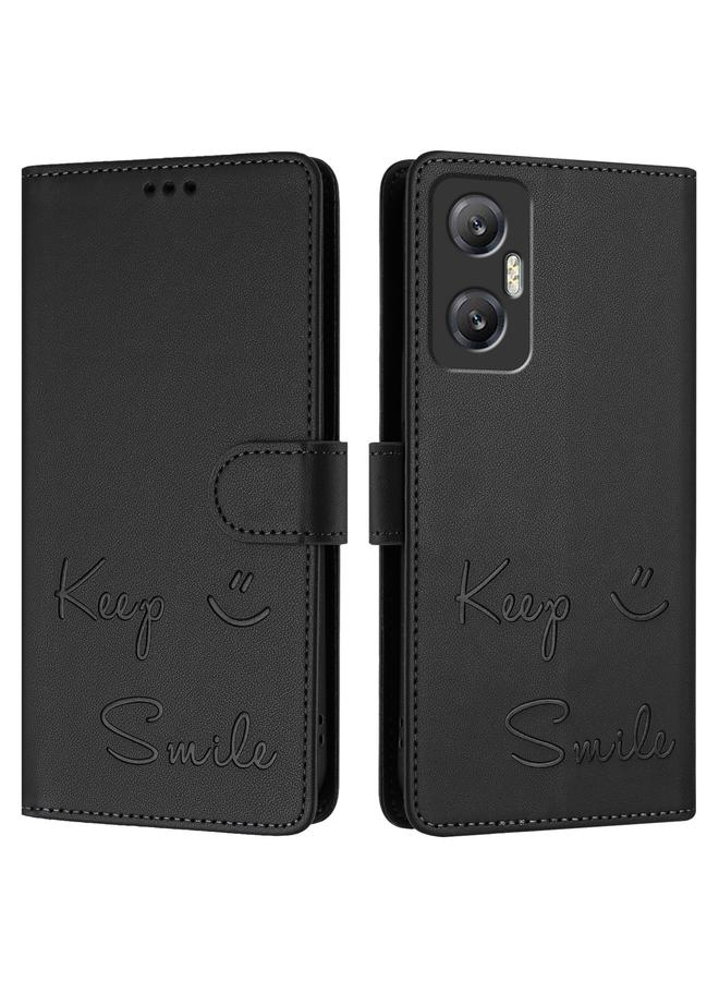 اس-توب جراب لهاتف Infinix Hot 20 5G X666 / X66B جراب هاتف جلدي بنقش ابتسامة بتقنية RFID - Image 3