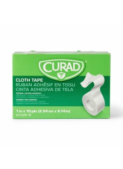 CURAD Curad Cloth Silk Adhesive Medical Tape, 1" x 10 yds, 12 Count 