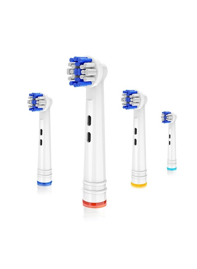 Whuppsi Replacement Toothbrush Heads Compatible with Braun Electric Toothbrushes, 4PCS, Refills for Precision Clean, Round Heads Fit for Oral B Handles 3756 3757 3744 3765 3709 4729