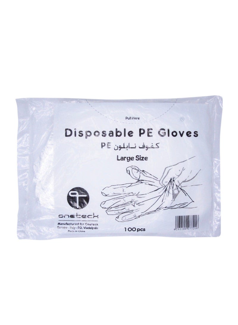 Onetech Disposable Pe Gloves |Pack 100 Pcs