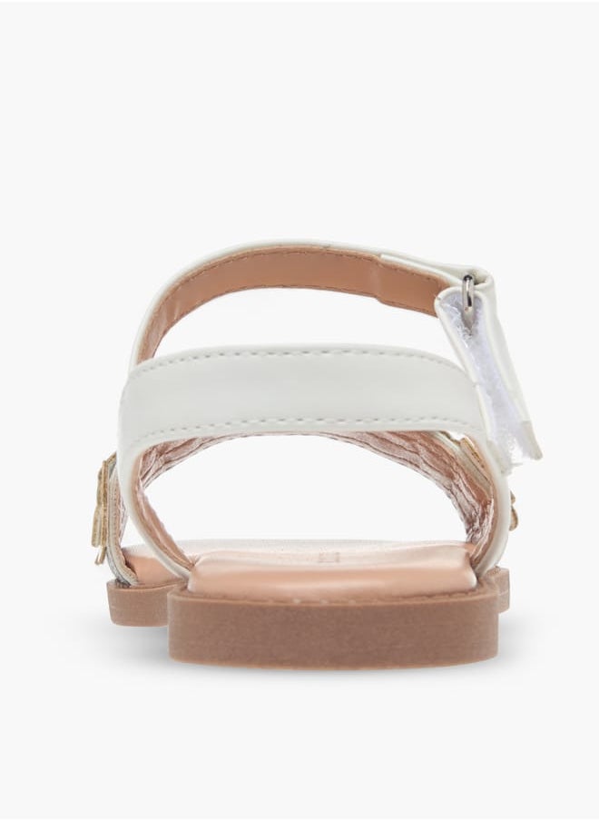 Flora Bella By Shoexpress Girls Textured Strap Sandals With Hook & Loop Closure  - Image 3