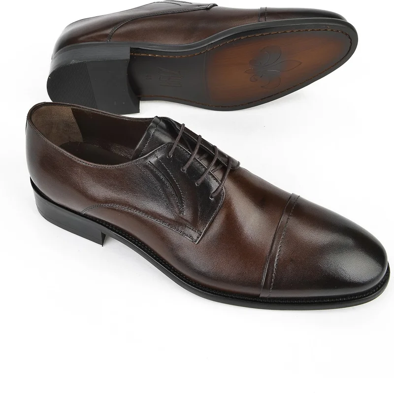 Ziya , Men's Genuine Leather Shoes 123145 396 Brown