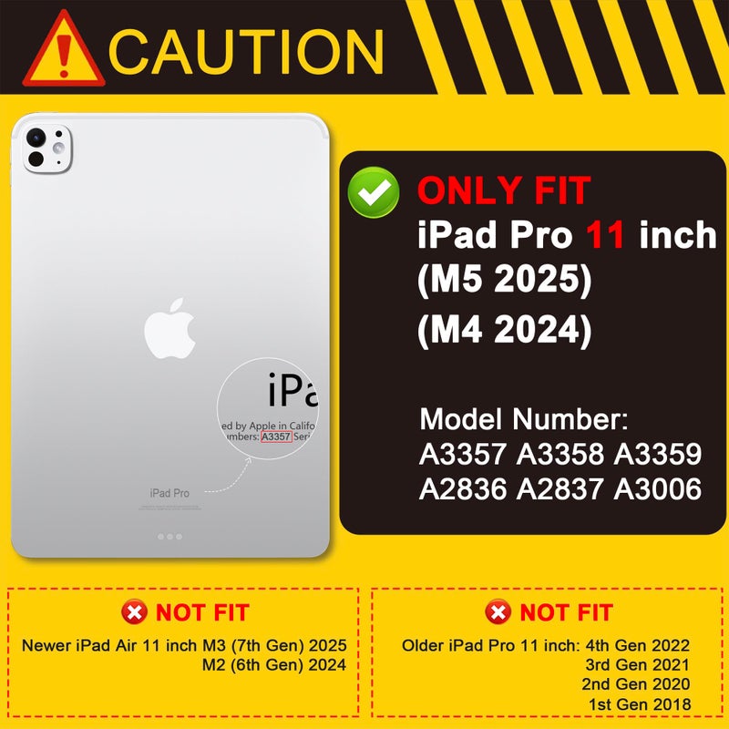 DONGKE Case for iPad Pro 11 inch (M5 2025 / M4 2024, 6th & 5th Generation) â€“ [Built-in Pencil Holder] Ultra Slim PU Leather Trifold Stand Cover with Soft TPU Back, Auto Wake/Sleep, Chessboard - Image 2