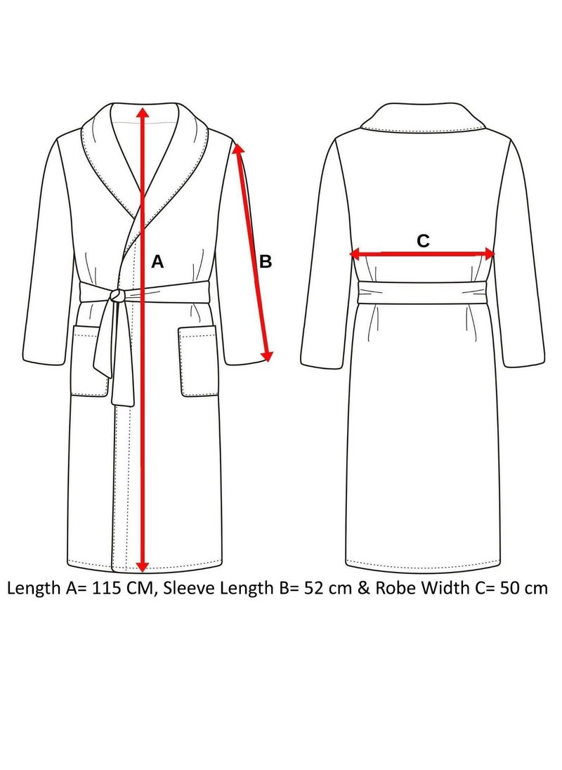 My VITA - Turkish Cotton Bathrobe Terry Unisex with Dual Pockets, Belt and Shawl Collar Off White One Size - Image 1